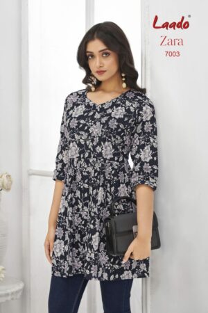 LAADO ZARA VOL 7 Rehmat Boutique  LAADO ZARA VOL 7 COTTON PRINTED SHORT KURTI 2.jpg