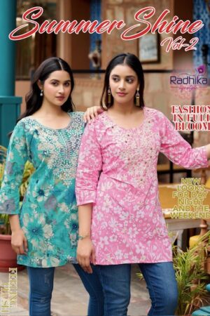 RADHIKA LIFESTYLE SUMMER SHINE VOL 2 Rehmat Boutique  RADHIKA LIFESTYLE SUMMER SHINE VOL 2 SHORT KURTI 1.jpg