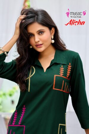MYSTIC 9 ALISHA Rehmat Boutique  MYSTIC 9 ALISHA REYON READYMADE KURTIS CATALOGUE 3.jpg