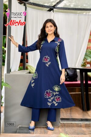 MYSTIC 9 ALISHA Rehmat Boutique  MYSTIC 9 ALISHA REYON READYMADE KURTIS CATALOGUE 5.jpg