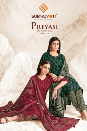SURYAJYOTI PREYASI VOL 13 Rehmat Boutique  SURYAJYOTI PREYASI VOL 13 READYMADE COTTON KURTIS 11.jpg