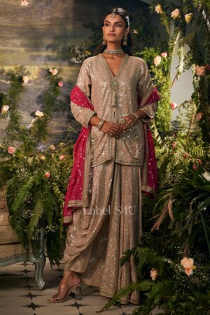 Shivali S4u Ruhani Golden Indo-Western Set New Arrival 2025 Rehmat Boutique  132.jpg