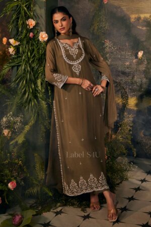 Home Rehmat Boutique Buy Ethnic Suits Online for Weddings Shivali S4u Imperial Olive Handwork -Suit Set New Arrival 2025 Rehmat Boutique