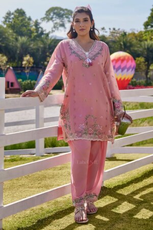 Home Rehmat Boutique Buy Ethnic Suits Online for Weddings Shivali S4u Roselle Pink Embroidered-Co-ord Set New Arrival 2025 Rehmat Boutique