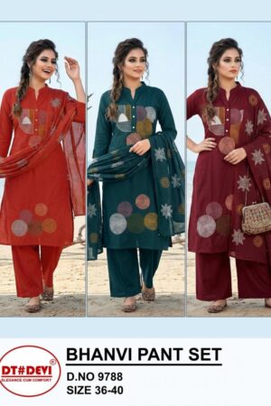 Home Rehmat Boutique Buy Ethnic Suits Online for Weddings Dt devi bhanvi 9788 dabu cotton wholesale readymade suit Rehmat Boutique