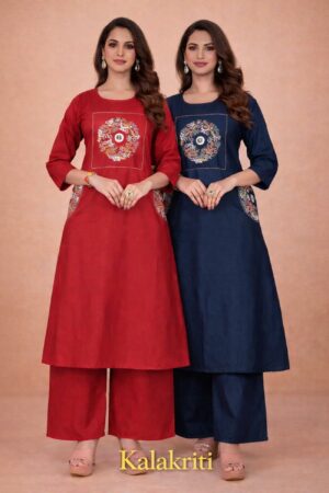 Surili - KALAKRITI Dabu Cotton Embroidery Kurta Palazzo Set Rehmat Boutique  surili kalakriti dabu cotton embroidery kurta palazzo set 2026 02 06 17 14 58.jpg