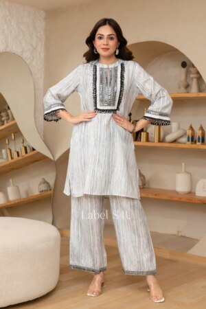 Shivali S4u Effortless Grey Tassel-Co-ord Set New Arrival 2025 Rehmat Boutique