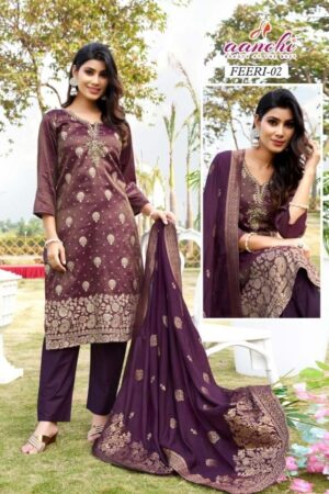 aanchi feeri series 01-02 tissue butti wholesale readymade suit Rehmat Boutique