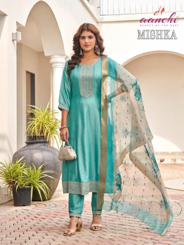 aanchi mishka vichitra silk readymade wholesale suit Rehmat Boutique