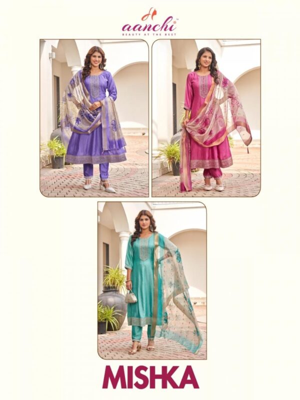 aanchi mishka vichitra silk readymade wholesale suit Rehmat Boutique