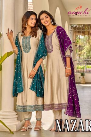 aanchi nazar vichitra silk readymade anarkali suit Rehmat Boutique