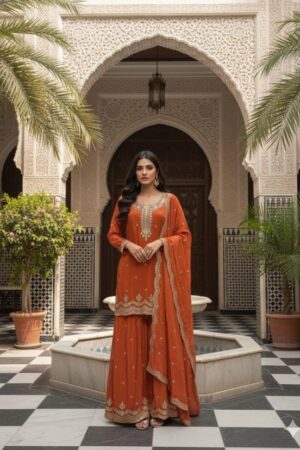 aarohi attractive look readymade viscose silk kurti plazzo with dupatta Rehmat Boutique
