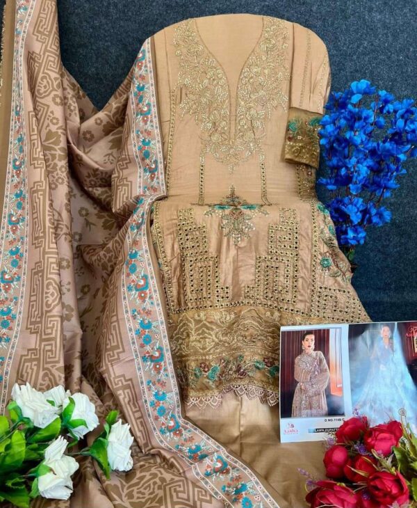 AASHA DESIGNER 1149 ABCD HEAVY REYON WITH SELF EMBROIDERY WORK single suit Rehmat Boutique