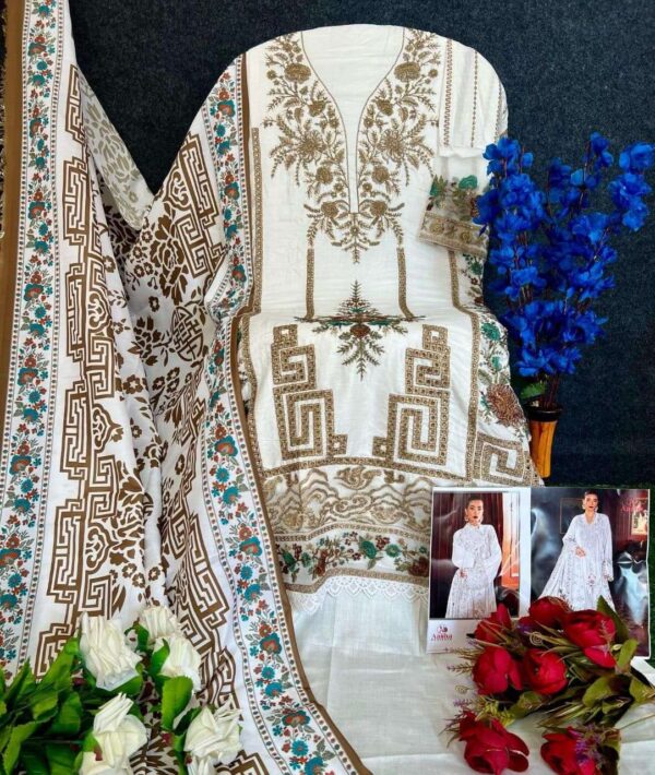 AASHA DESIGNER 1149 ABCD HEAVY REYON WITH SELF EMBROIDERY WORK single suit Rehmat Boutique