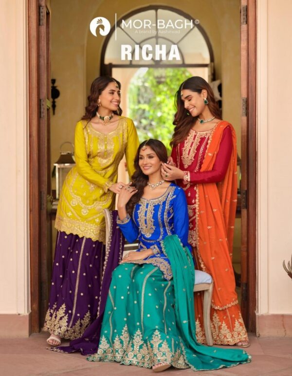 aashirwad richa series 10763-10765 PREMIUM CHINNON SILK wholesale suit Rehmat Boutique