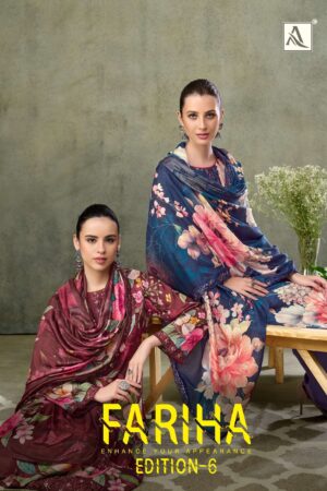 Alok Suits Fariha Edition Vol-6 series 2243105801-2243105808 Premium Maslin suit Rehmat Boutique