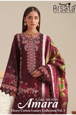 Arsala Amara series 121-126 Pure Heavy Lawn Cotton wholesale suit Rehmat Boutique