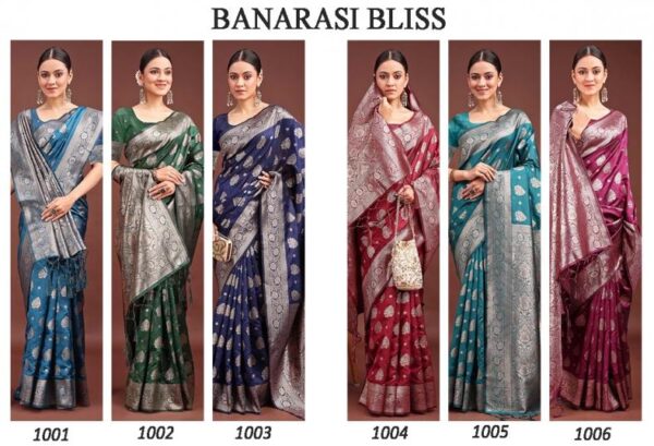 astita BANARASI BLISS series 1001-1006 BANARASI SILK wholesale saree Rehmat Boutique