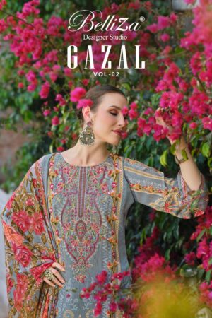 belliza designer gazal vol 2 series 961001 to 961008 pure crape unique pakistani salwar kameez in wholesale surat Rehmat Boutique