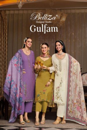 belliza designer gulfam series 959001 to 959006 modal muslin fully stitch big size suit in wholesale surat Rehmat Boutique