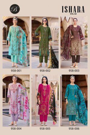 belliza designer ishara vol 2 series 958001 to 958006 cotton stylish pakistani salwar kameez in wholesale surat Rehmat Boutique