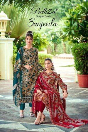 belliza sanjeeda series 935001-935006 viscose rayon wholesale suit in surat Rehmat Boutique