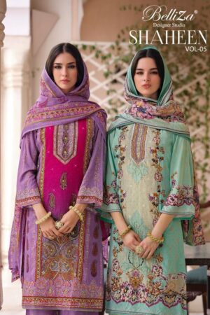 belliza shaheen vol 5 series 863001-863008 Pure Viscose Rayon wholesale suit Rehmat Boutique