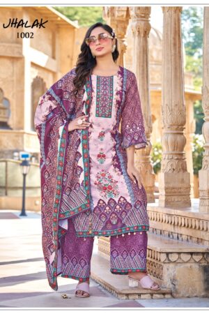 bt-jhalak JAM SATIN PRINT WITH FULL COTTON MAL wholesale single suit Rehmat Boutique