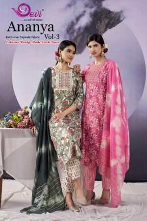 Devi Ananya Vol-3 series 3001-3008 Heavy Capsule Rayon wholesale readymade suit Rehmat Boutique
