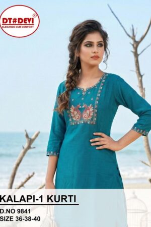 dt devi kalapi vol 1 series 9841 Roman Silk embroidered kurti Rehmat Boutique