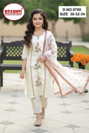dt devi nidhi vol 2 readymade 9760 vetican silk combo kids suit in wholesale surat Rehmat Boutique