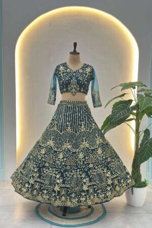 dvd 5167 butterfly net semi stitch lehenga unstitch choli with dupatta festive look Rehmat Boutique