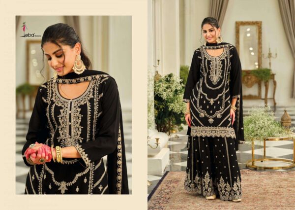 eba lifestyle kasmira black & white series 2169 to 2170 chinon fully stitch pakistani plazzo suits in wholesale surat Rehmat Boutique
