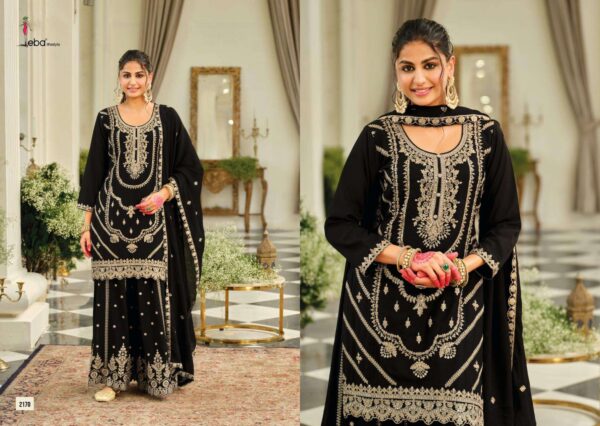 eba lifestyle kasmira black & white series 2169 to 2170 chinon fully stitch pakistani plazzo suits in wholesale surat Rehmat Boutique
