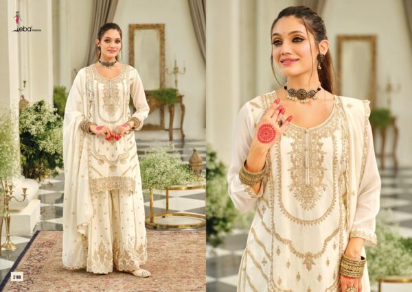 eba lifestyle kasmira black & white series 2169 to 2170 chinon fully stitch pakistani plazzo suits in wholesale surat Rehmat Boutique