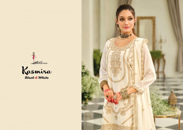 eba lifestyle kasmira black & white series 2169 to 2170 chinon fully stitch pakistani plazzo suits in wholesale surat Rehmat Boutique