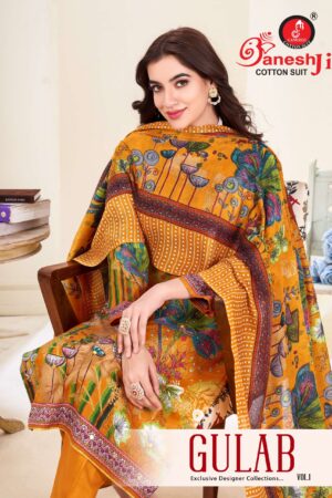 Home Rehmat Boutique Buy Ethnic Suits Online for Weddings Ganeshji Gulab Vol-1 series 1001-1008 Cotton readymade suit Rehmat Boutique