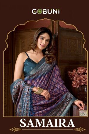 gobuni samaira series 2801-2806 Cluster Digital Saree wholesale in surat Rehmat Boutique