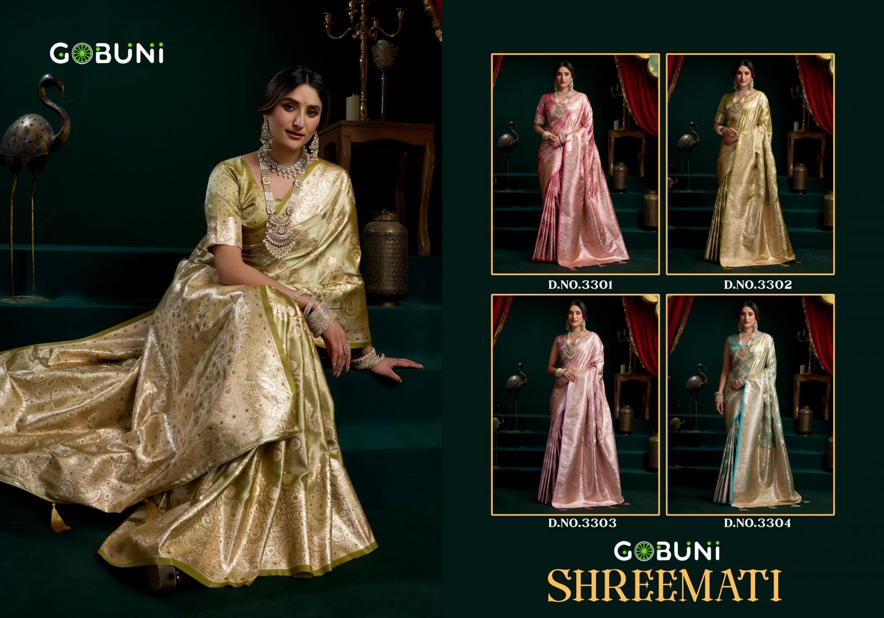 gobuni shreemati series 3301-3304 satin silk wholesale sarees Rehmat Boutique gobuni shreemati series 3301-3304 satin silk wholesale sarees gobuni shreemati series 3301-3304 satin silk wholesale sarees Rehmat Boutique