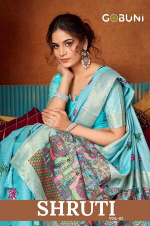 gobuni shruti vol 2 series 2711-2716 katha work modal wholesale saree