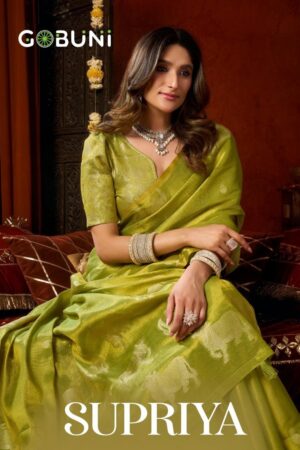 gobuni supriya series 3601-3606 Heavy Tissue wholesale saree