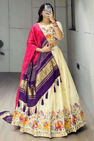 grtn8138 crush vichitra half saree stitch lehenga unstitch blouse online Rehmat Boutique