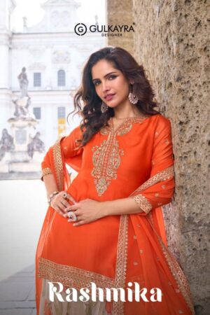gulkayra designer rashmika series 7580 to 7582 chinon readymade plazzo kurti with dupatta in wholesale surat Rehmat Boutique