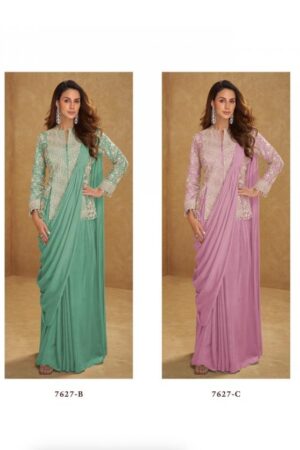 Home Rehmat Boutique Buy Ethnic Suits Online for Weddings gulkayra mirza series 7467 Real Chinon wholesale readymade saree in surat Rehmat Boutique