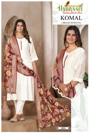 hariyaali komal series 1001 to 1006 vertican full stitch combo suit in wholesale surat Rehmat Boutique