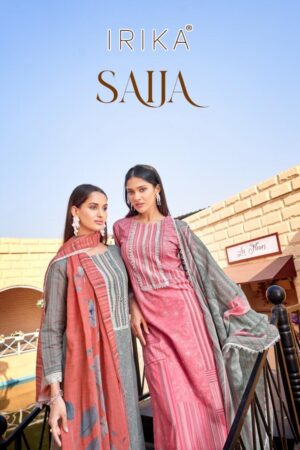 irika saija series 1001 to 1006 cotton cambric unstitch pakistani suits in wholesale surat Rehmat Boutique