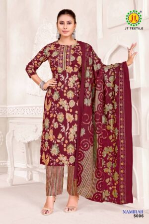 Home Rehmat Boutique Buy Ethnic Suits Online for Weddings Jt Namirah Vol-5 series 5001-5010 Pure Heavy Cotton wholesale suit Rehmat Boutique