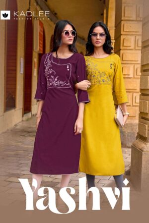 kadlee yashvi series 3001-3006 rayon wholesale kurti Rehmat Boutique