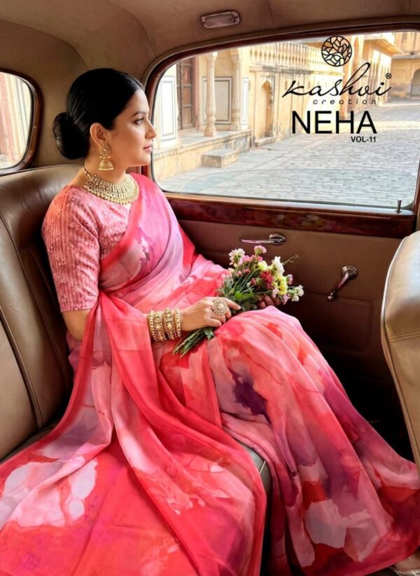 kashvi creation neha vol 11 series 1101-1108 dull moss wholesale saree Rehmat Boutique