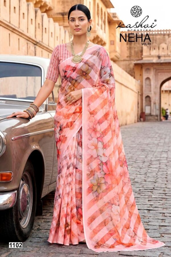 kashvi creation neha vol 11 series 1101-1108 dull moss wholesale saree Rehmat Boutique